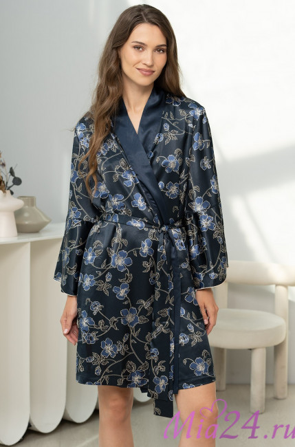 Халат короткий женский шелковый Mia-Amore "Roxolana" 4373