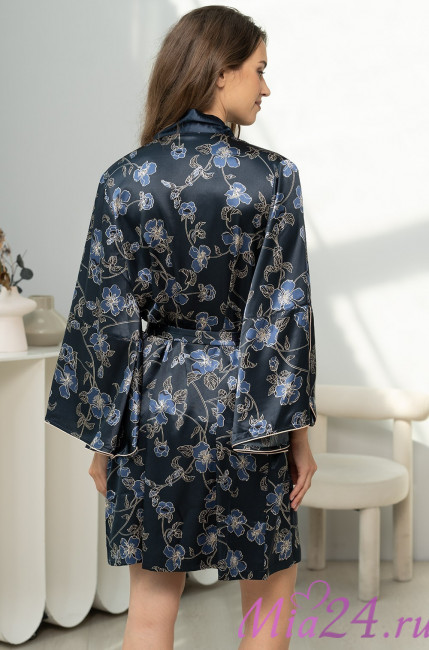 Халат короткий женский шелковый Mia-Amore "Roxolana" 4373