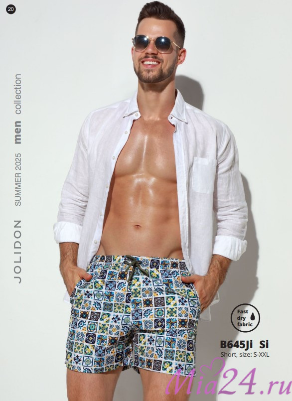 Плавки мужские B645JI Jolidon 25 шорты белый/плитка