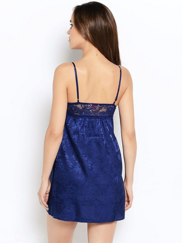 Сорочка короткая из жаккарда Mia-Mia "Anabel" 17114 синий