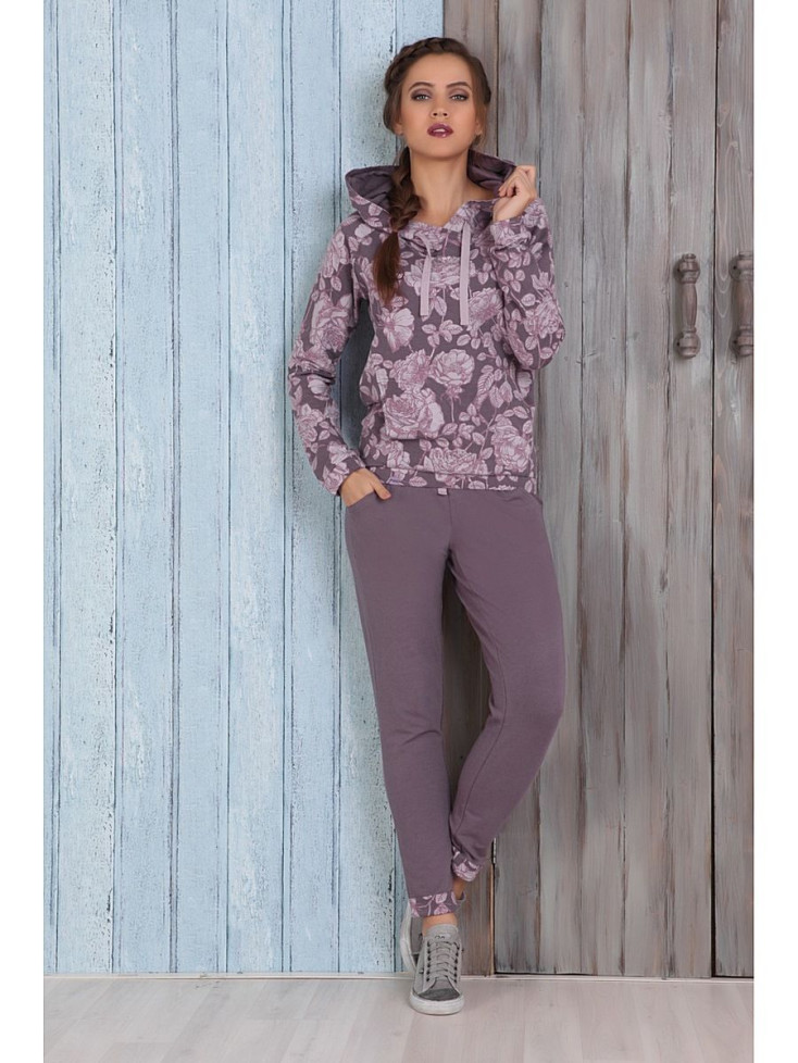 1502 Костюм трикотажный Amber Queen сливовый