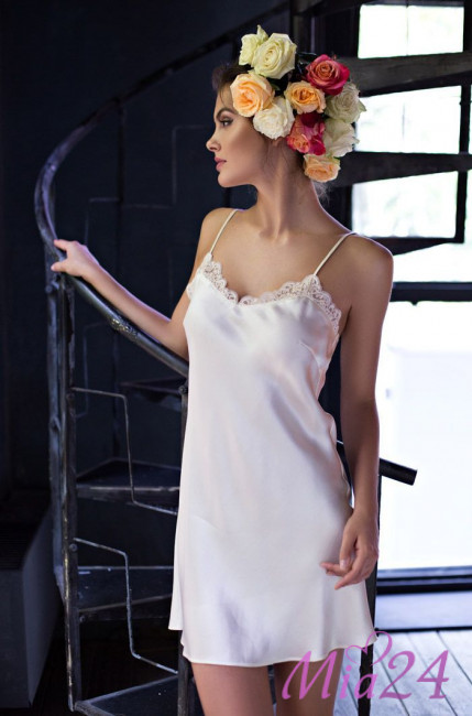 Сорочка шелковая Mia-Mia "Kristy" 15110 шампань Сорочка шелковая Mia-Mia "Kristy" 15110 шампань