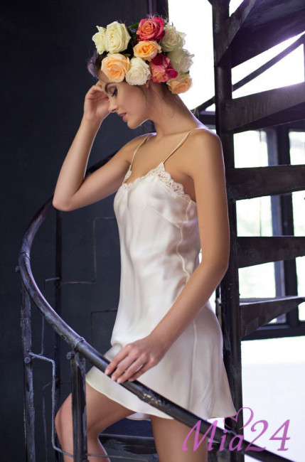 Сорочка шелковая Mia-Mia "Kristy" 15110 шампань Сорочка шелковая Mia-Mia "Kristy" 15110 шампань