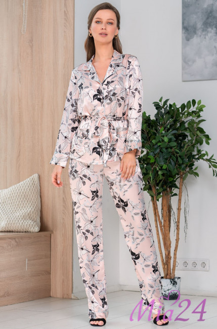 Пижама шелковая Mia Amore "Flavia" 3756 розовый Пижама шелковая Mia Amore "Flavia" 3756 розовый