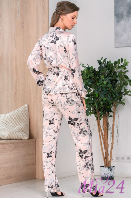 Пижама шелковая Mia Amore "Flavia" 3756 розовый Пижама шелковая Mia Amore "Flavia" 3756 розовый