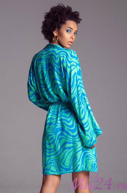 Халат женский из вискозы с шелком Mia-Amore "Seville" 5063 бирюзовый Халат женский из вискозы с шелком Mia-Amore "Seville" 5063 бирюзовый