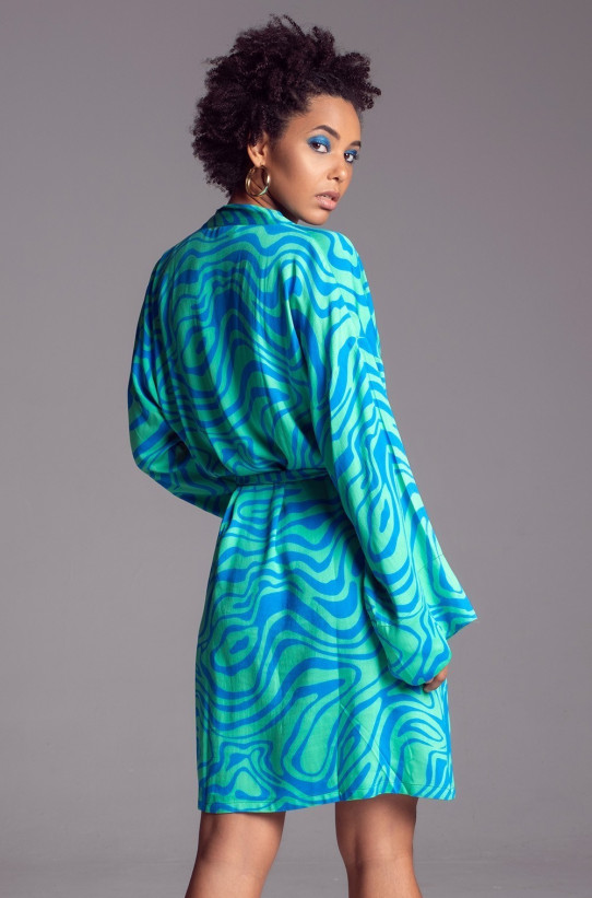 Халат женский из вискозы с шелком Mia-Amore "Seville" 5063 бирюзовый