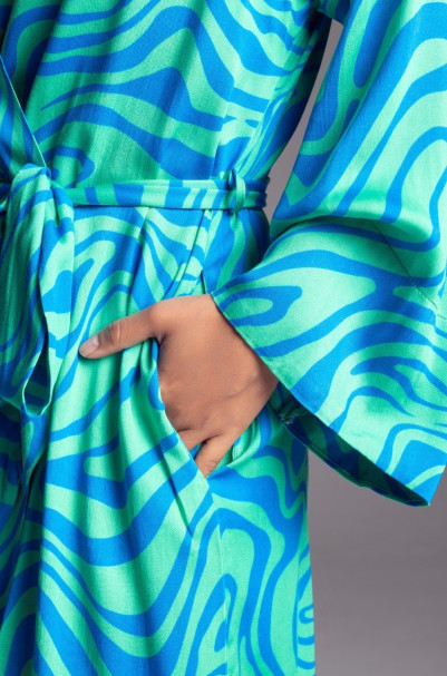 Халат женский из вискозы с шелком Mia-Amore "Seville" 5063 бирюзовый