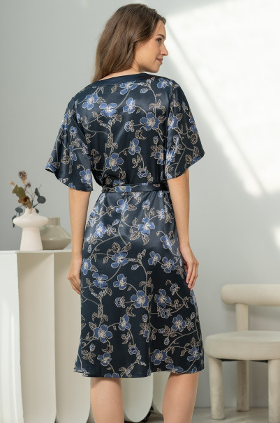 Длинная женская туника с коротким рукавом из смесового шелка Mia-Amore "Roxolana" 4375