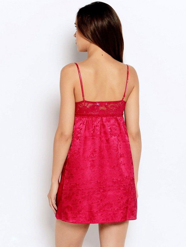 Сорочка короткая из жаккарда Mia-Mia "Anabel" 17114 бордовый