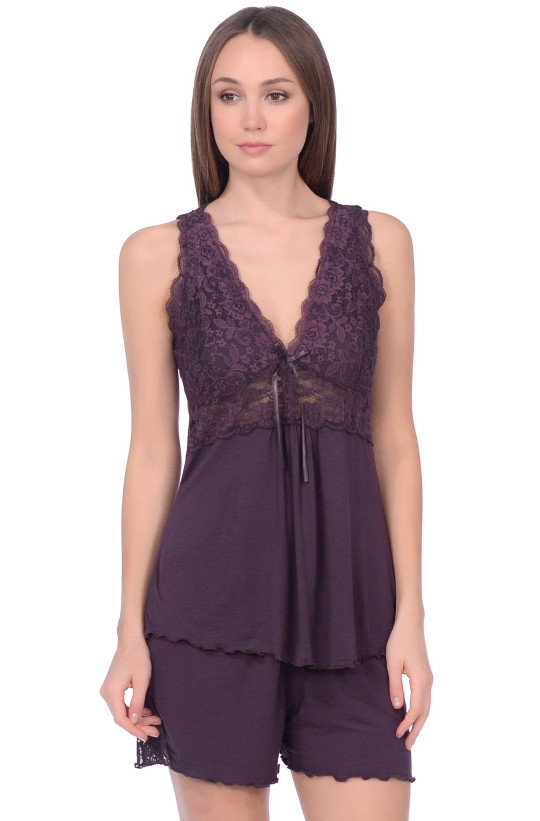 Пижама из бамбука+вискоза с шортами Reina 215 фиолетовый