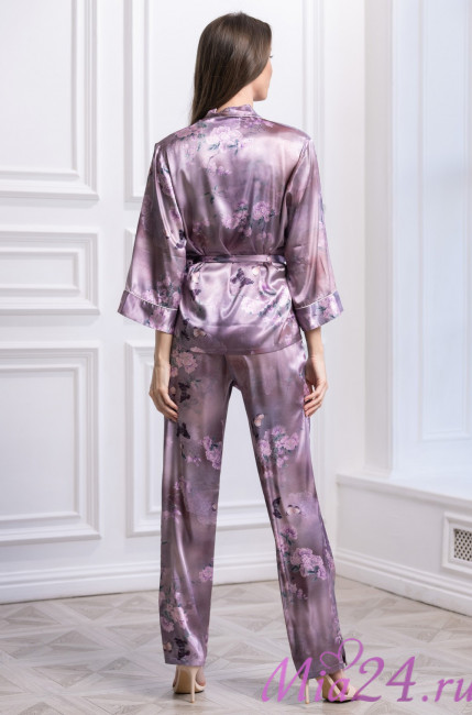 Комплект-тройка женский шелковый с брюками Mia-Amore "Aurora" 3638