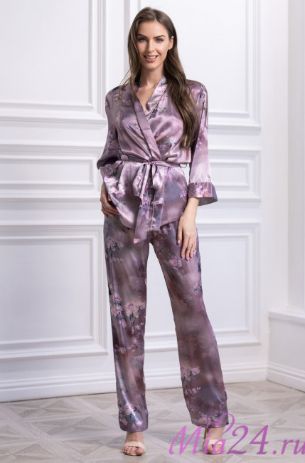 Комплект-тройка женский шелковый с брюками Mia-Amore "Aurora" 3638