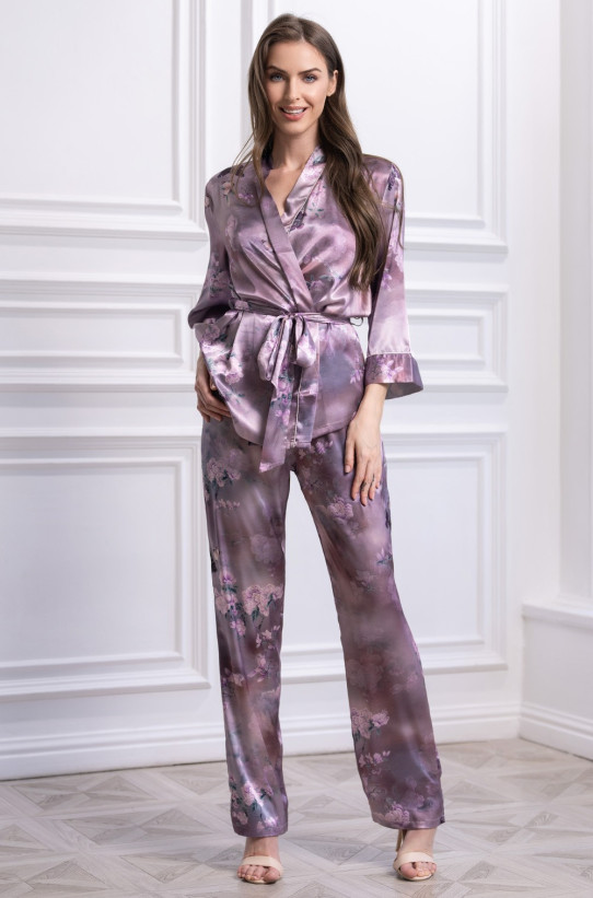 Комплект-тройка женский шелковый с брюками Mia-Amore "Aurora" 3638