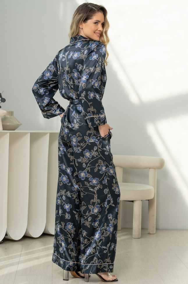 Комплект домашний женский шелковый жакет+брюки Mia-Amore "Roxolana" 4376