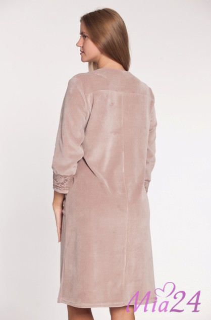 Халат домашний велюровый "Весталия" 3181 пудровый