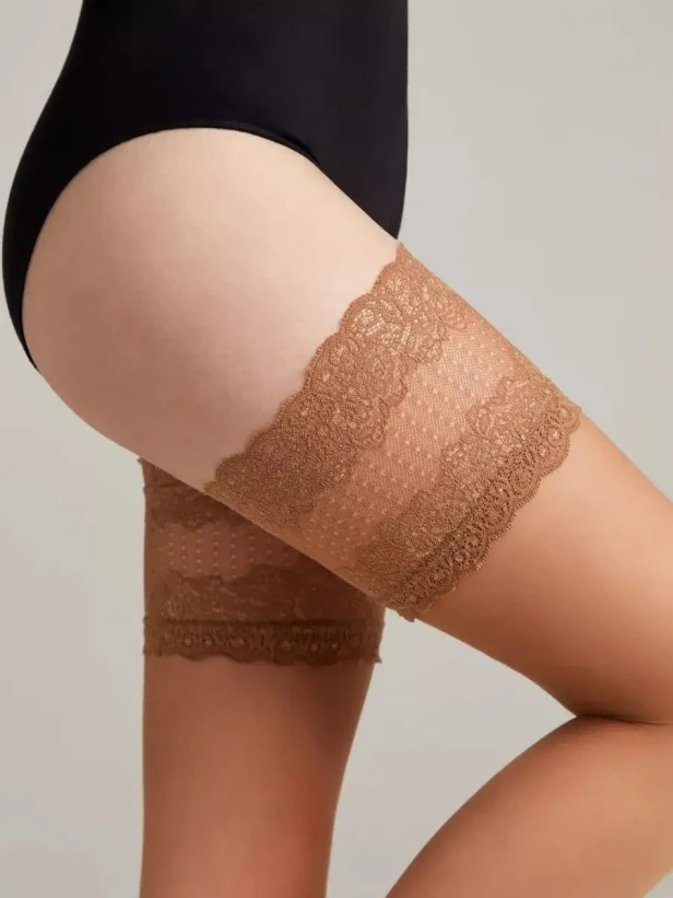 Чулки фантазийные женские Conte Fantasy Flame 20 den bronze 