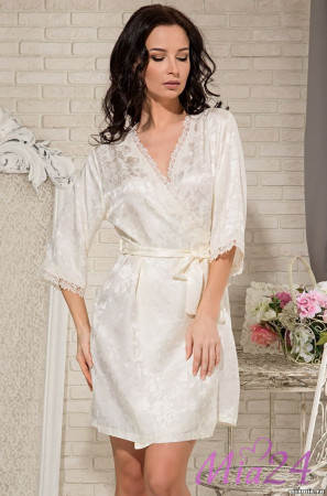 Халат шелковый Mia-Amore "Diana" 5833 молочный