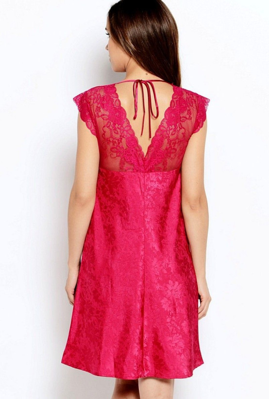 Сорочка женская из жаккарда с коротким рукавом Mia-Mia "Anabel" 17115 бордовый