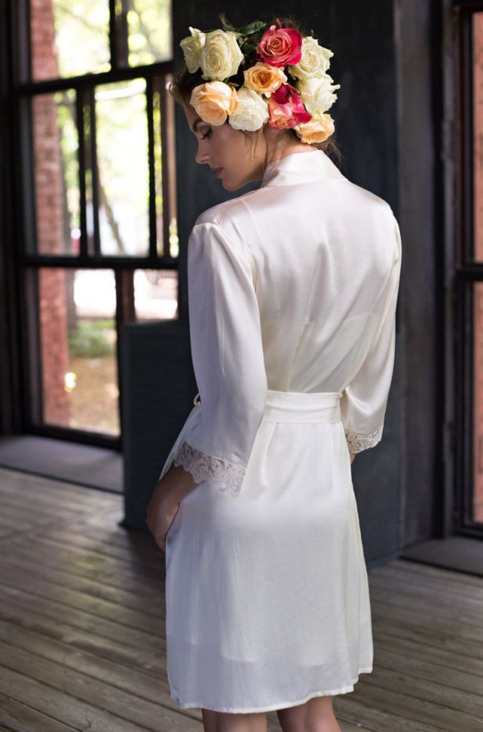 Халат женский шелковый Mia-Mia "Kristy" 15113 шампань