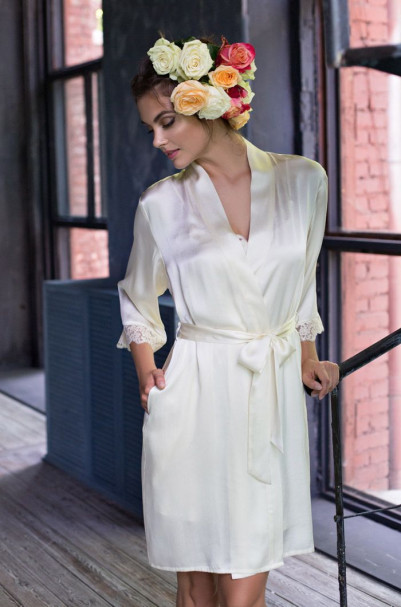 Халат женский шелковый Mia-Mia "Kristy" 15113 шампань