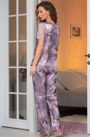 Комплект домашний шелковый с брюками Mia-Amore "Aurora" 3656