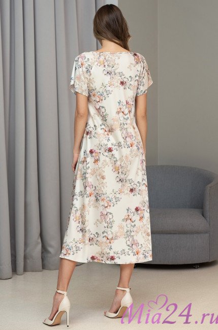 Сорочка длинная женская Eden 5177 'Mia-Amore' - молочная, шелковая, с кружевом Сорочка длинная женская Eden 5177 'Mia-Amore' - молочная, шелковая, с кружевом