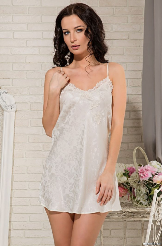 Сорочка шелковая Mia-Amore "Diana" 5831 молочный