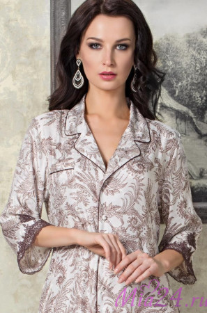 3087 Рубашка-халат шелковая "Evita"