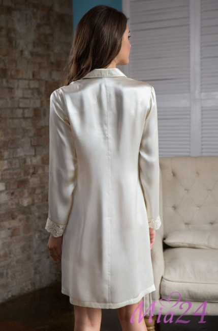 Халат женский шелковый на пуговицах Mia-Mia "Kristy" 15114 шампань