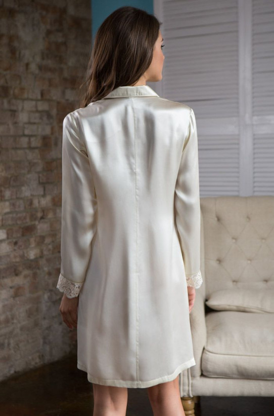 Халат женский шелковый на пуговицах Mia-Mia "Kristy" 15114 шампань