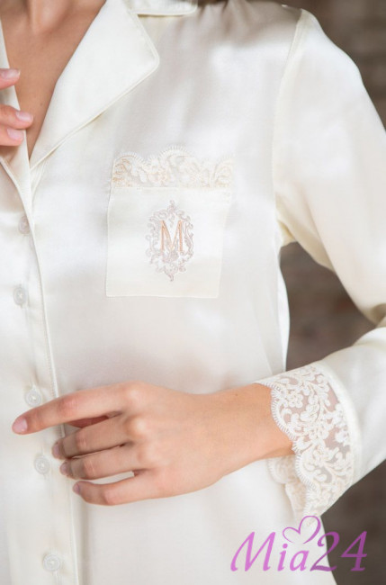 Халат женский шелковый на пуговицах Mia-Mia "Kristy" 15114 шампань