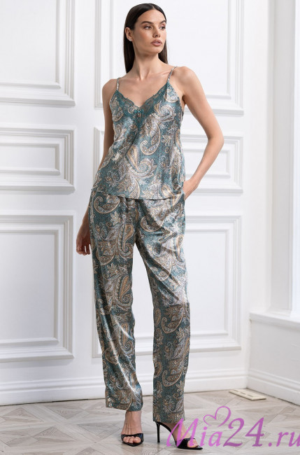 Комплект-тройка домашний женский Mia-Amore "Donatella" 3075 изумрудный