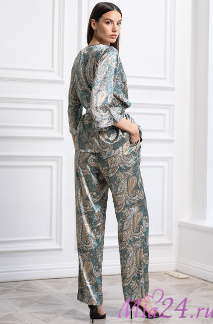 Комплект-тройка домашний женский Mia-Amore "Donatella" 3075 изумрудный