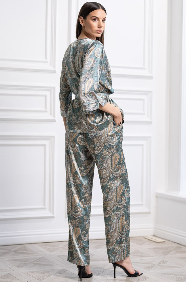 Комплект-тройка домашний женский Mia-Amore "Donatella" 3075 изумрудный