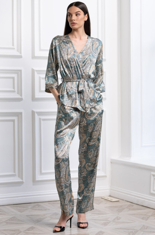 Комплект-тройка домашний женский Mia-Amore "Donatella" 3075 изумрудный