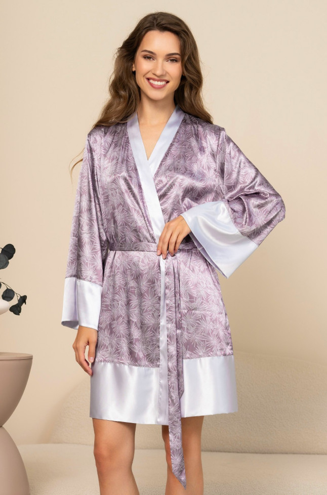 Халат короткий женский из смесового шелка Mia-Amore "Esenia" 4353