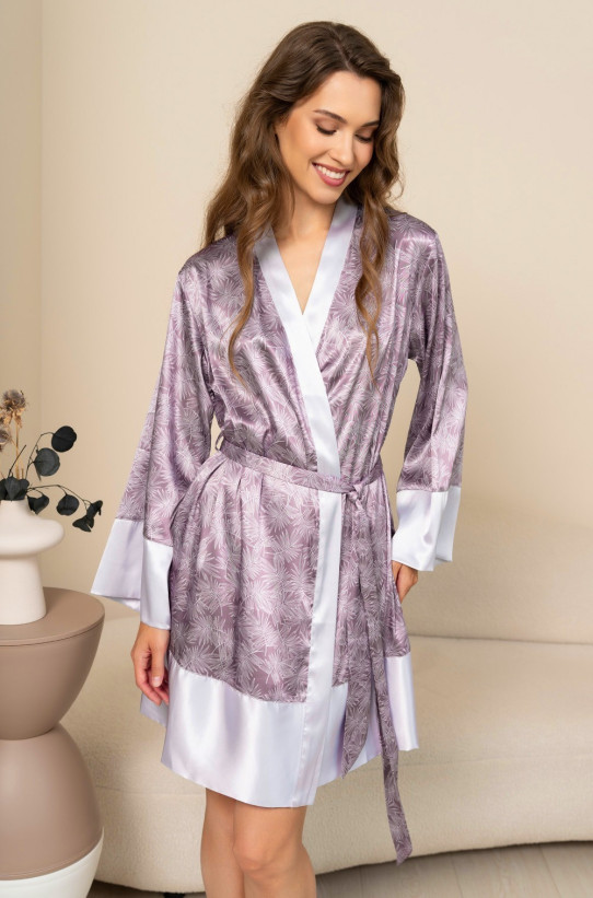 Халат короткий женский из смесового шелка Mia-Amore "Esenia" 4353