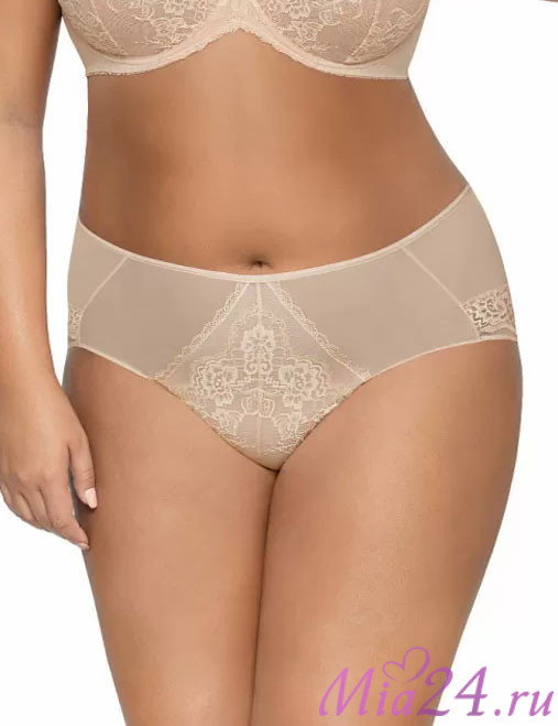 Прозрачные трусы-слип AVA 1824 бежевый