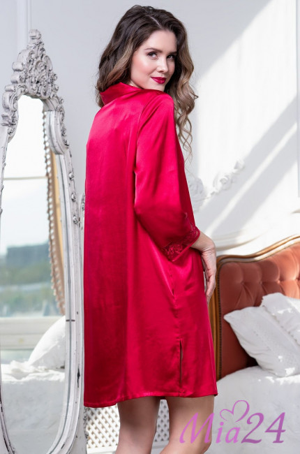 Халат женский на пуговицах Mia-Amore "Marisia" 8587 красный Халат женский на пуговицах Mia-Amore "Marisia" 8587 красный