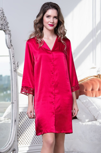 Халат женский на пуговицах Mia-Amore "Marisia" 8587 красный 