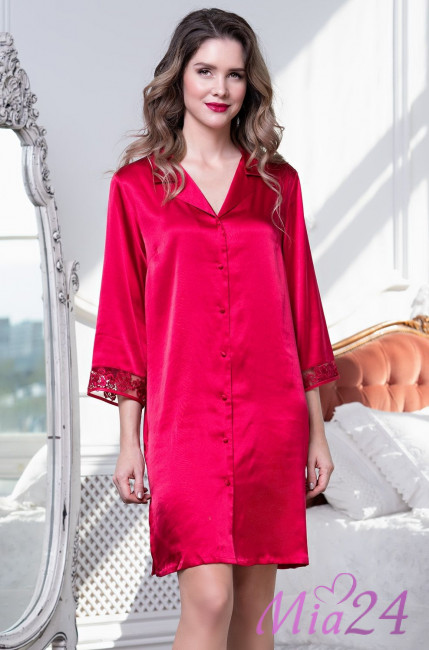 Халат женский на пуговицах Mia-Amore "Marisia" 8587 красный Халат женский на пуговицах Mia-Amore "Marisia" 8587 красный