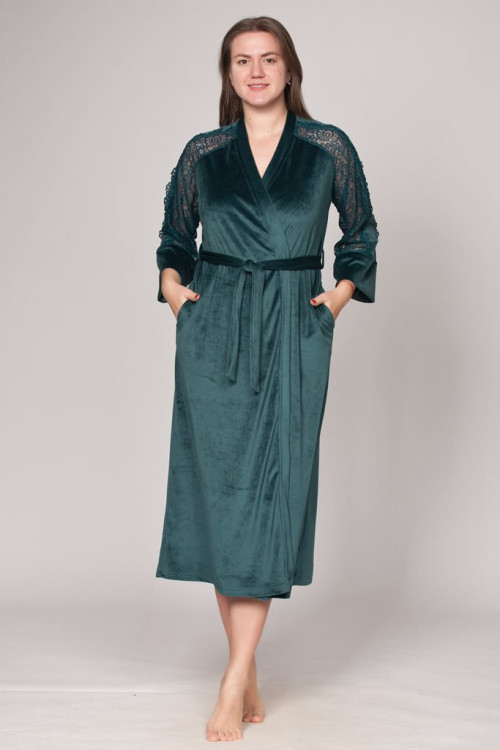Халат велюровый женский Весталия 3727 изумруд