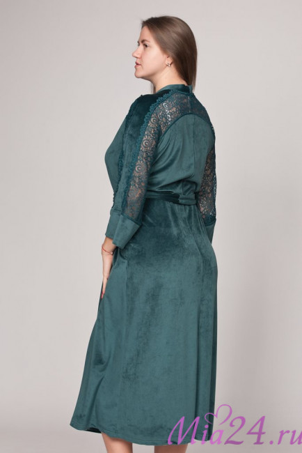 Халат велюровый женский Весталия 3727 изумруд