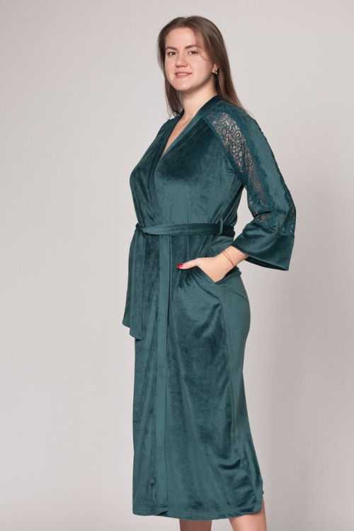 Халат велюровый женский Весталия 3727 изумруд