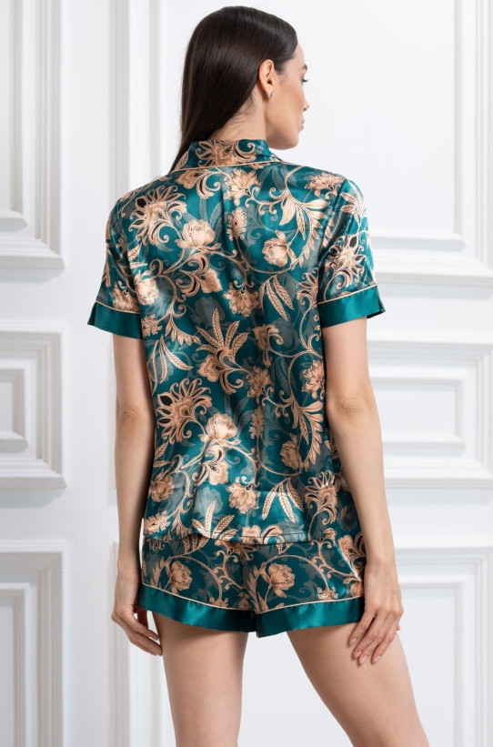 Комплект шелковый женский с шортами Mia-Amore "Emerald" 3745