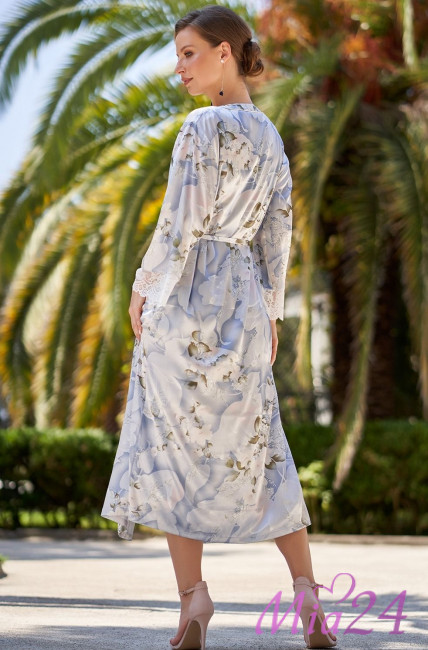 Халат шелковый длинный на пуговицах Mia-Amore "Novella" 3609 Халат шелковый длинный на пуговицах Mia-Amore "Novella" 3609