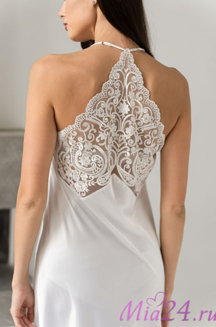 Сорочка длинная шелковая Mia-Amore "Marjory"  3968 белый