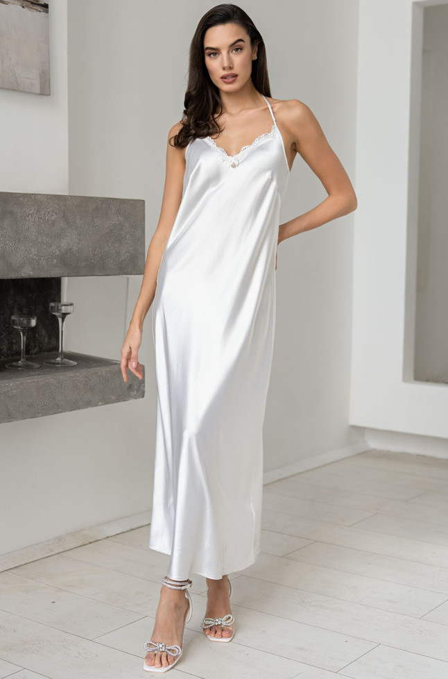 Сорочка длинная шелковая Mia-Amore "Marjory"  3968 белый