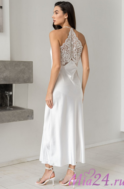 Сорочка длинная шелковая Mia-Amore "Marjory"  3968 белый